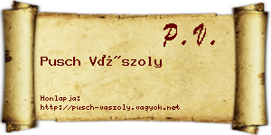 Pusch Vászoly névjegykártya
